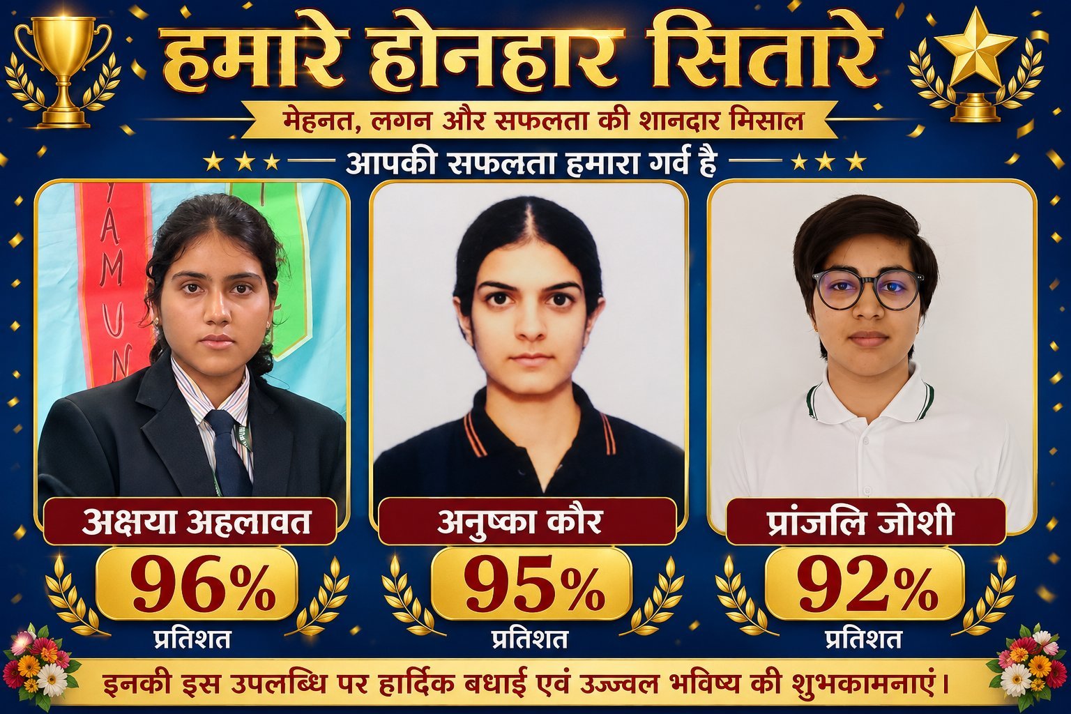 काशीपुर के स्ट्रैटेन वर्ल्ड स्कूल का इंटरमीडिएट परीक्षा परिणाम रहा शानदार
